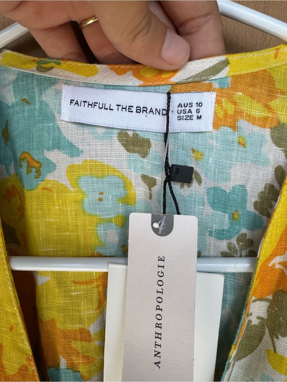 Anthropologie Faithfull the Brand 100% Linen Floral Tie-Front Blouse - Picture 3 of 8